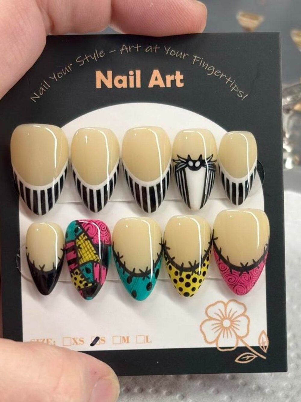 Disney Jack and Sally Handmade Press On False nails
